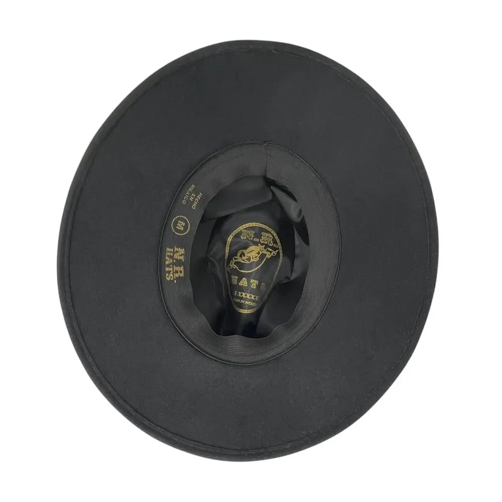 N.R. Hats Vibrant Floral Embroidered Mexican Fedora - Sombrero - Black - Size M